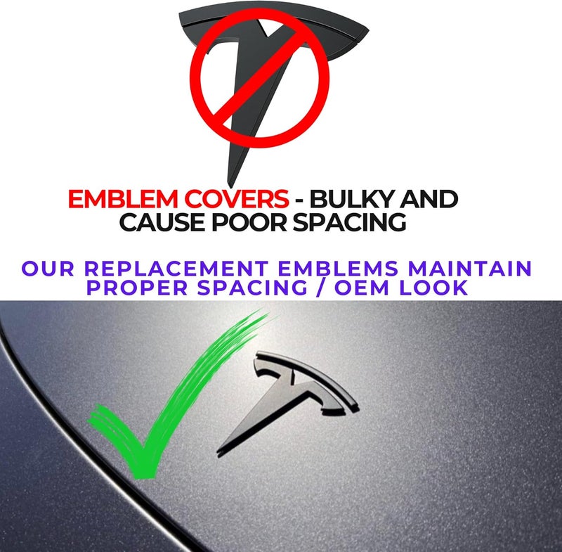 EVMIZE Metal Raised T Logo Frunk Front Emblem Decal Matte Black with 3M Adhesive for Tesla Model 3 Model Y Highland Juniper (T Logo - Front) - Image 5